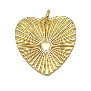 Copper Heart Pendant Sunray Gold Plated, approx 21mm [FD25563]