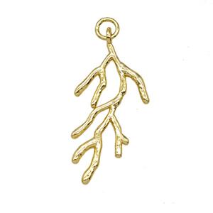 Copper Tree Branch Pendant Gold Plated, approx 15-30mm [FD25566]