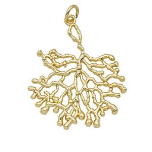 Copper Tree Branch Pendant Gold Plated, approx 26-30mm [FD25567]