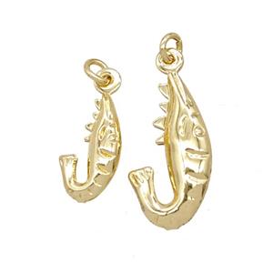 Copper Shrimp Pendant Gold Plated, approx 7-15mm [FD25572-S]