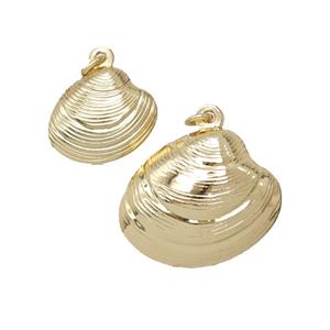 Copper Scallop Shell Pendant Gold Plated, approx 11-13mm [FD25575-S]