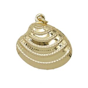 Copper Scallop Shell Pendant Gold Plated, approx 15-20mm [FD25576]