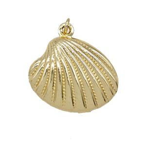 Copper Scallop Shell Pendant Gold Plated, approx 15-20mm [FD25577]
