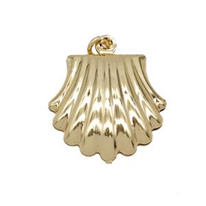 Copper Scallop Shell Pendant Gold Plated, approx 16mm [FD25578]