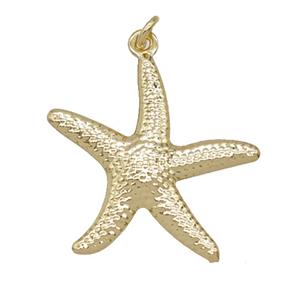 Copper Starfish Pendant Gold Plated, approx 20mm [FD25579]
