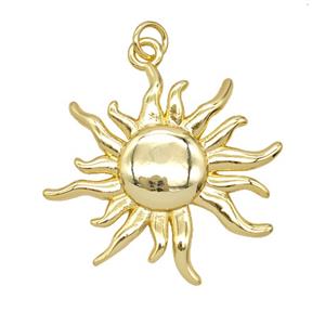 Copper Sun Pendant Gold Plated, approx 25mm [FD25611]