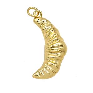 Copper Croissant Pendant Crescent Moon Gold Plated, approx 10-25mm [FD25612]