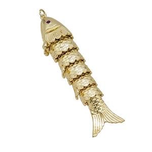 Copper Fish Pendant Gold Plated, approx 16-30mm [FD25624]