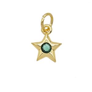 Copper Star Pendant Pave Zirconia 18K Gold Plated, approx 8mm [FD25672]