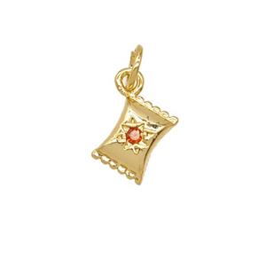 Copper Candy Pendant Pave Zirconia 18K Gold Plated, approx 6-8mm [FD25684]