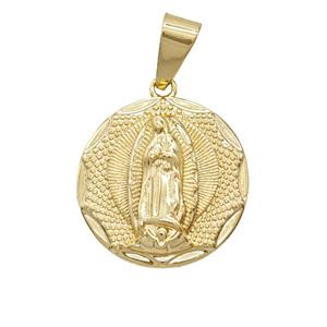 Copper Jesus Pendant 18K Gold Plated, approx 23mm [FD25752]