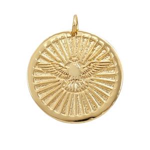 Copper Hawk Pendant Eagle 18K Gold Plated, approx 20mm [FD25760]