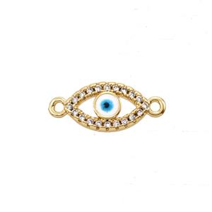 Copper Eye Connector Pave Zirconia 18K Gold Plated, approx 7-12mm [FD25771]