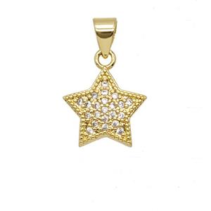 Copper Star Pave Zirconia 18K Gold Plated, approx 12mm [FD25775]