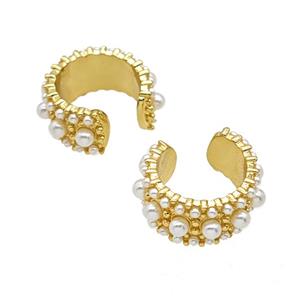 Copper Rings Pave Resin 18K Gold Plated, approx 19mm [FD25784]