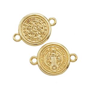 Copper Jesus Connector 18K Gold Plated, approx 15mm [FD25815]