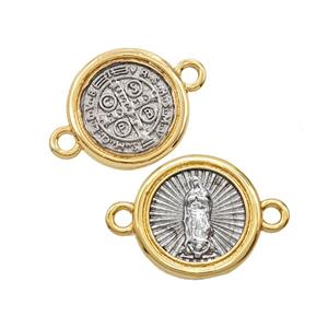 Copper Jesus Connector 18K Gold Plated, approx 15mm [FD25816]