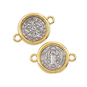 Copper Jesus Connector 18K Gold Plated, approx 15mm [FD25817]