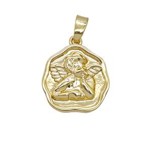 Copper Angel Pendant 18K Gold Plated, approx 14mm [FD25818]