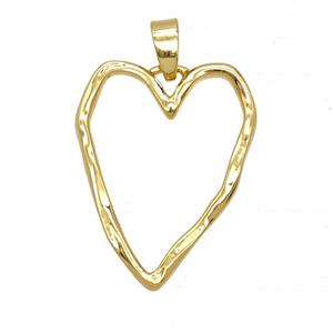 Copper Heart Pendant 18K Gold Plated, approx 17-22mm [FD25819]