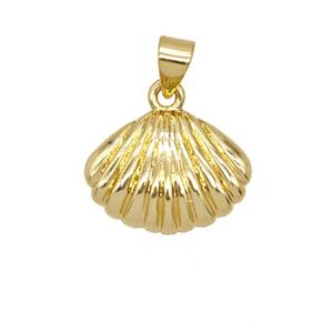 Copper Scallop Shell Pendant 18K Gold Plated, approx 12-16mm [FD25821]