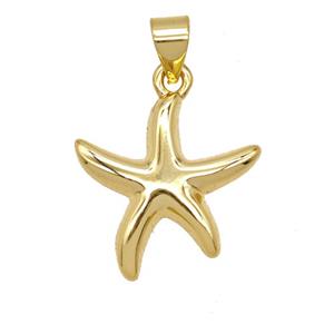 Copper Starfish Pendant 18K Gold Plated, approx 17mm [FD25823]