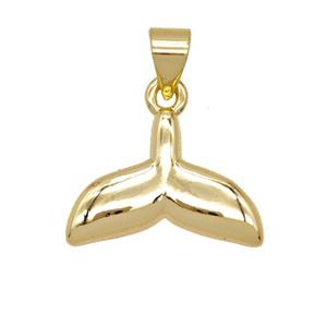 Copper Shark-Tail Pendant 18K Gold Plated, approx 11-17mm [FD25827]