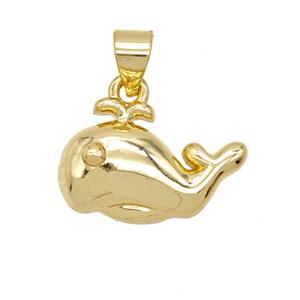 Copper Shark Pendant 18K Gold Plated, approx 12-18mm [FD25829]