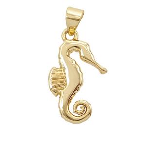 Copper Seahorse Pendant 18K Gold Plated, approx 12-17.5mm [FD25831]