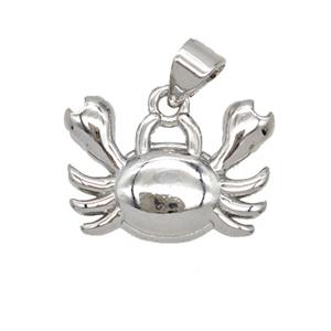 Copper Crab Pendant Platinum Plated, approx 14-17mm [FD25832]