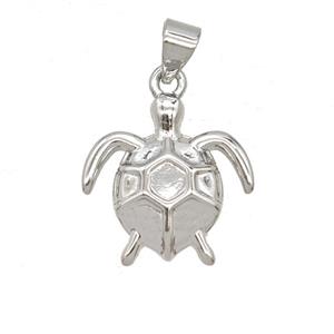 Copper Tortoise Pendant Platinum Plated, approx 19-22mm [FD25836]
