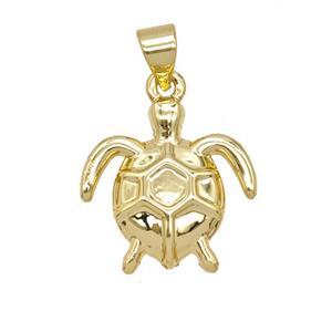 Copper Tortoise Pendant 18K Gold Plated, approx 19-22mm [FD25837]