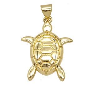 Copper Tortoise Pendant 18K Gold Plated, approx 22-25mm [FD25838]