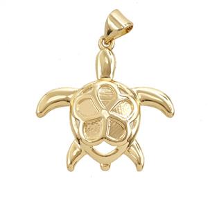 Copper Tortoise Pendant 18K Gold Plated, approx 19-25mm [FD25839]