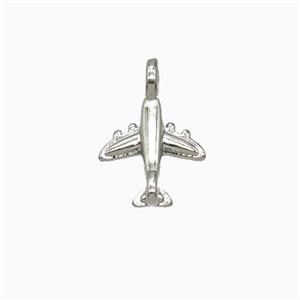 Copper Airplane Pendant Platinum Plated, approx 8mm [FD25859]