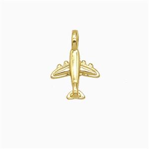 Copper Airplane Pendant Gold Plated, approx 8mm [FD25860]