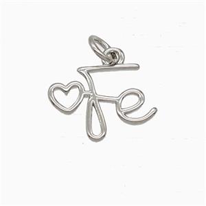 Copper Heart Fe Pendant Platinum Plated, approx 11-16mm [FD25875]