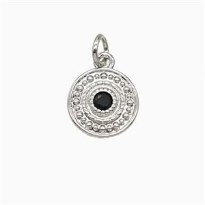 Copper Sun Pendant Pave Zirconia Platinum Plated, approx 11mm [FD25877]