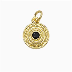 Copper Sun Pendant Pave Zirconia Gold Plated, approx 11mm [FD25878]