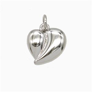 Copper Heart Pendant Platinum Plated, approx 13mm [FD25879]