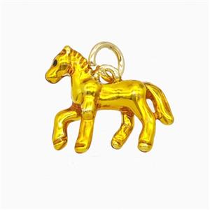 Copper Horse Pendant Yellow Painted Gold Plated, approx 14-17mm [FD25892]