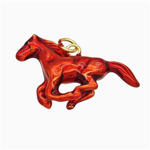 Copper Horse Pendant White Red Gold Plated, approx 18-28mm [FD25899]