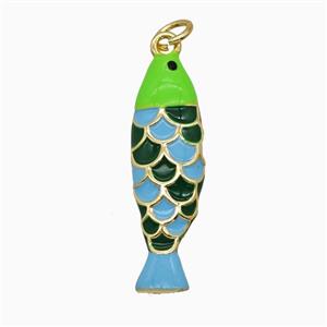 Copper Fish Pendant Enamel Gold Plated, approx 8-27mm [FD25902]