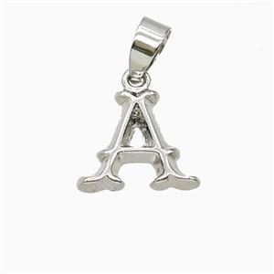 Copper Letter-A Pendant Platinum Plated, approx 10-13mm [FD25932]