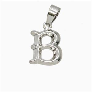 Copper Letter-B Pendant Platinum Plated, approx 10-13mm [FD25933]