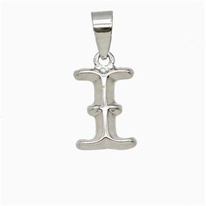 Copper Letter-I Pendant Platinum Plated, approx 10-13mm [FD25940]