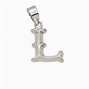 Copper Letter-L Pendant Platinum Plated, approx 10-13mm [FD25943]