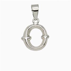Copper Letter-O Pendant Platinum Plated, approx 10-13mm [FD25946]