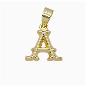 Copper Letter-A Pendant Gold Plated, approx 10-13mm [FD25959]