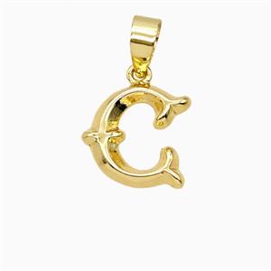 Copper Letter-C Pendant Gold Plated, approx 10-13mm [FD25961]